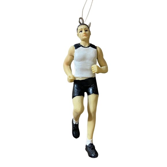 Gallarie II  Ornament NWT Male Runner Resin Christmas Purple White 4 in - Picture 1 of 4
